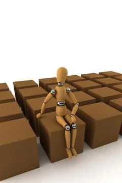 Dummy on boxes 库存插图
