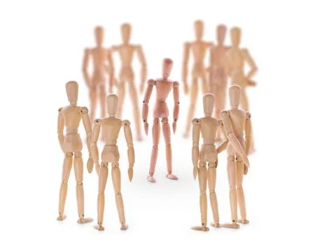 Dummy characters. Different one in center of the crowd. 写真素材