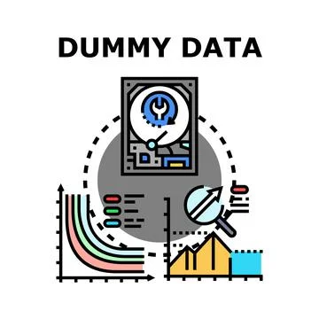 Dummy data testing and analysis concept Stock Illustration