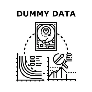 Dummy data testing and analysis concept Stock Illustration