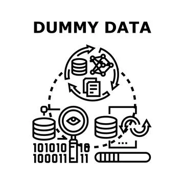 Dummy data testing and development process concept 库存插图