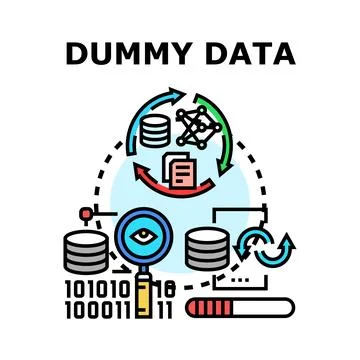 Dummy data testing and development process concept Stock Illustration