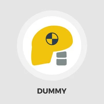 Dummy head for crash test flat icon Ilustração Stock