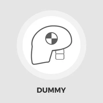 Dummy head for crash test flat icon Ilustração Stock