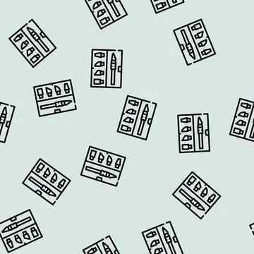 Dummy knives set line vector seamless pattern Stock Illustration