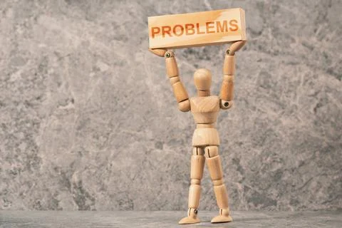  Dummy making effort facing life problems Dummy making effort facing life ... Stock Photos