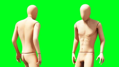 Dummy, mannequin animation. Phisical, motion blur. Realistic 4k animation. Green Stock Footage 132417594