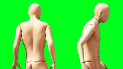Dummy, mannequin animation. Phisical, motion blur. Realistic 4k animation. Green Stockbeeldmateriaal 132417848