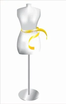 Dummy with measuring tape Stock Illustration