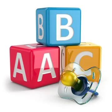 Dummy or pacifier and buzzword blocks イラスト素材