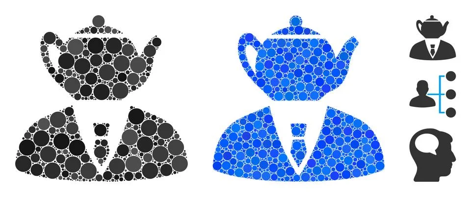 Dummy Person Mosaic Icon of Round Dots Stock Illustration