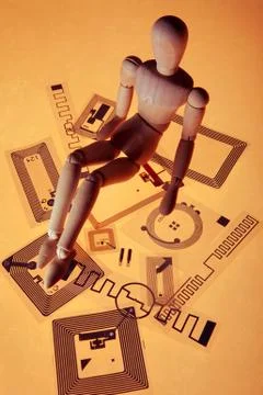 Dummy on RFID tags Foto stock