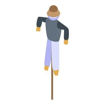 Dummy scarecrow icon, isometric style Stock Illustration