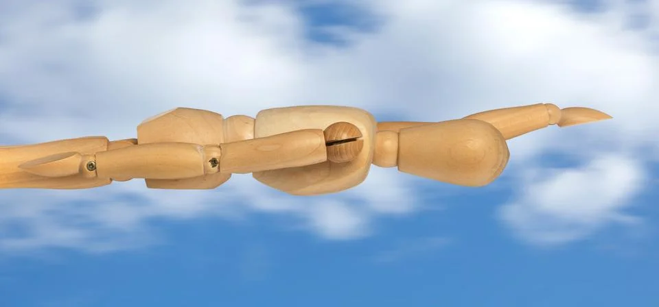 Dummy superhero in flight Stock Photos