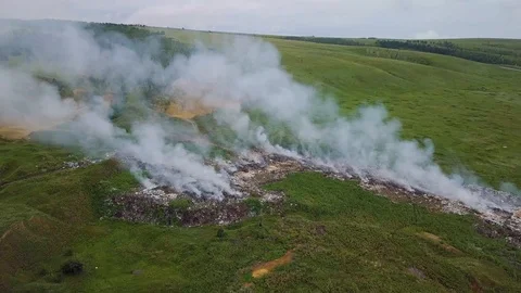 Dump. An aerial view. Pollution. 4k Stock Footage 120870380
