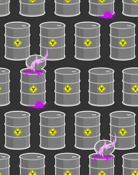 Dump  biohazard. Gray flanks with violet dangerous acid seamless pattern. Vec Stock Illustration