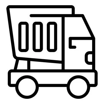 Dump car icon outline vector. Vehicle tipper Stock Illustration