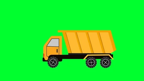 Dump cargo Truck driving with container on Green screen animation.carriage goods Stock Footage 228741321