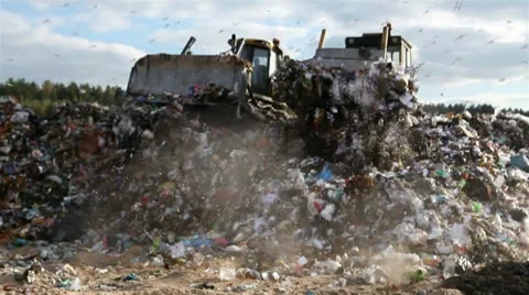 Dump debris from the working excavators Stock Footage 8663248