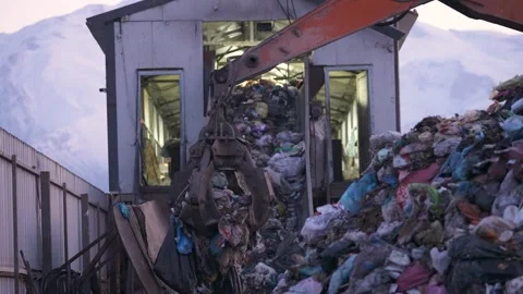 Dump Facility with tons of unprocessed garbage Stock Footage 241733148