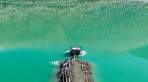 Dump pollution water lake mining environment tailing Stock Photos