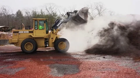 Dump Steaming Mulch (4k) Video stock 168330781