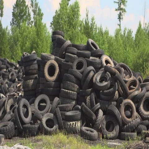 Dump of tires from the car Stock Footage 69546763