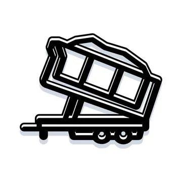 Dump trailer lifting for construction material delivery Stock Illustration