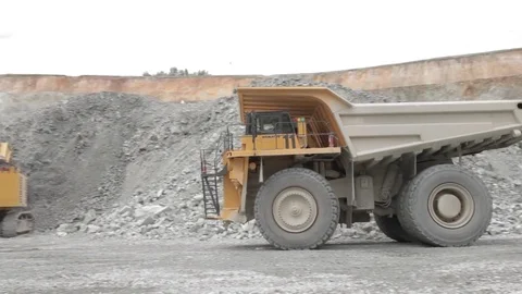 Dump truck arrives at the place of loading  Stock Footage 83532433