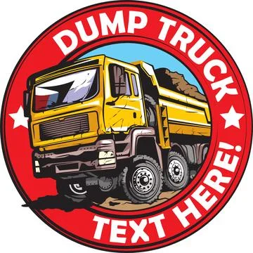 Dump Truck Badge Stock Illustration