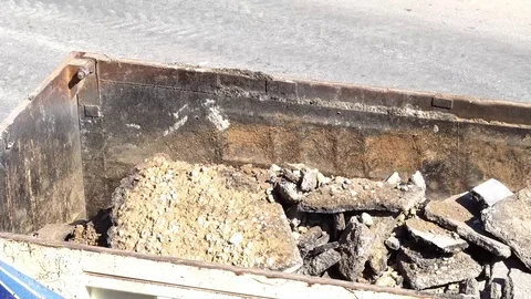 Dump truck being loaded with soil by shovel 스톡 동영상 81921287