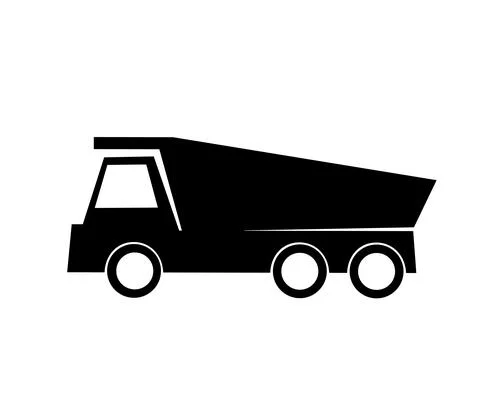 Dump truck black icon, vector illustration isolated Stock Illustration