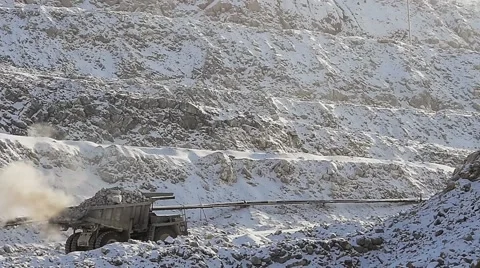 Dump Truck carries ore. Stock Footage 63545408