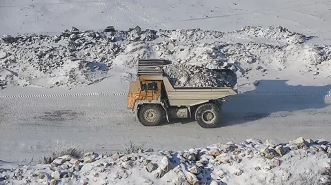 Dump Truck carries ore. Stock Footage 63545436