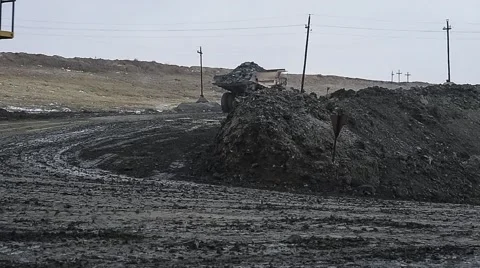Dump Truck carries ore. Stock Footage 63545670