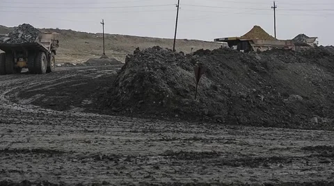 Dump Truck carries ore. Stock Footage 63545689