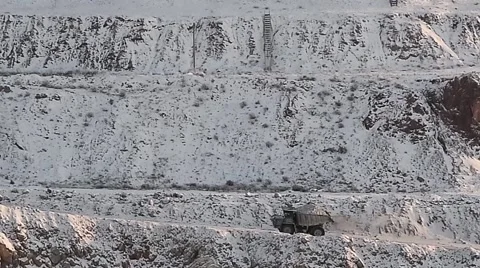 Dump Truck carries ore. Winter 動画素材 63545601