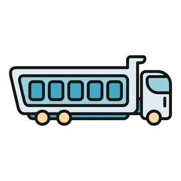Dump truck cartoon vector icon illustration Stock Illustration