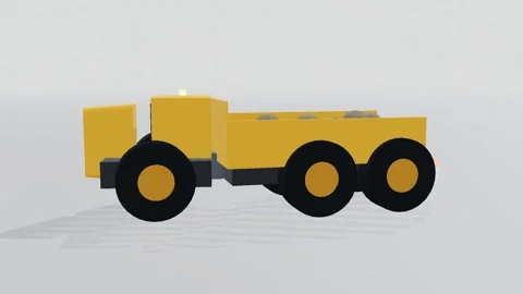 Dump truck construction 3d loop white background 3D animation seamless loop Stock Footage 341848916
