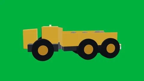 Dump truck construction 3d loop green screen Video stock 342912914