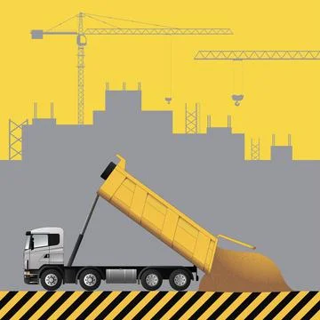 Dump truck. Construction machinery. Stock Illustration