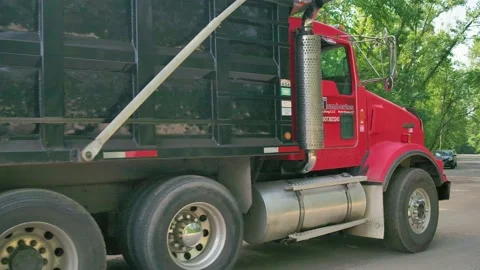 Dump Truck Driving By Camera Stock Footage 201964831