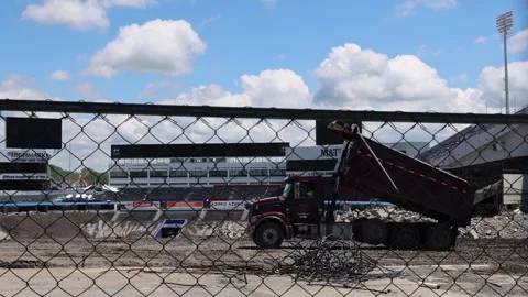 Dump truck during demolition of old Highmark Stadium. Video stock 343100543