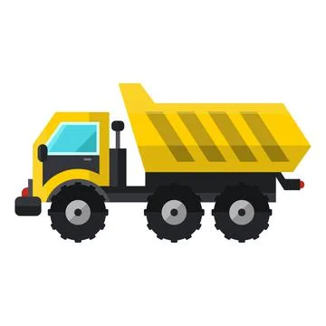 Dump truck flat clipart vector illustration Stock Illustration