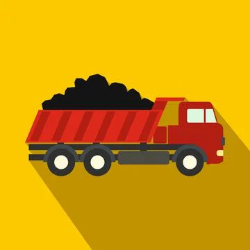 Dump truck flat icon Stock Illustration