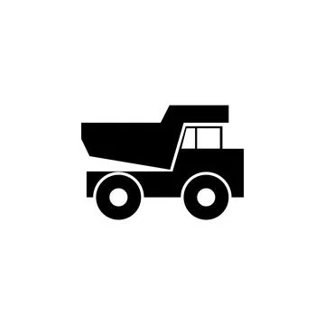 Dump Truck Flat Vector Icon 스톡 일러스트