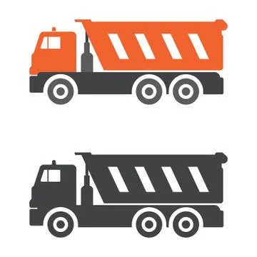 Dump truck flat vector illustration Stock Illustration