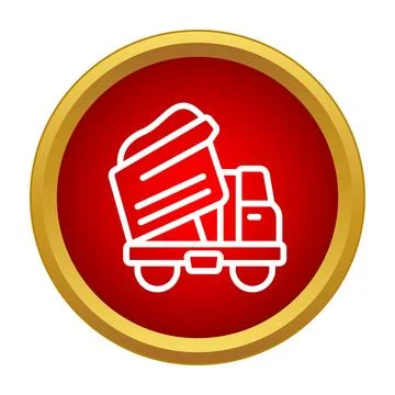 Dump truck hauling bulk materials icon design Illustrazione stock
