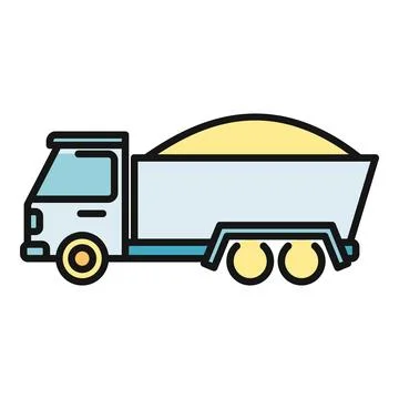 Dump truck hauling sand for construction and transport Stock Illustration