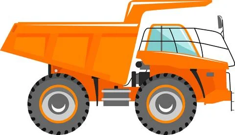 Dump Truck Icon in Flat Style. Vector Illustration Illustrazione stock